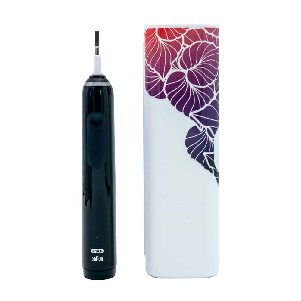 Braun Oral-B Pro 3 3500 Black mit Reiseetui Floral Design Edition Braun Oral-B Pro 3 3500 Black mit Reiseetui Floral Design Edition